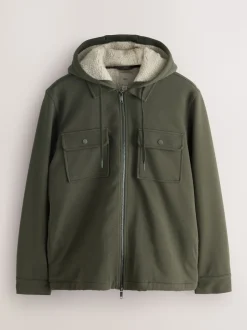 Next Vert kaki - Borg Veste-chemise doublée en polaire Online