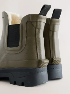 Next Vert kaki - Bottines en caoutchouc avec doublure chaude Best