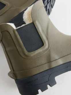 Next Vert kaki - Bottines en caoutchouc avec doublure chaude Best