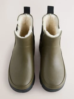 Next Vert kaki - Bottines en caoutchouc avec doublure chaude Best