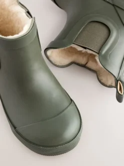 Next - Bottines en caoutchouc avec doublure chaude Vert kaki Best