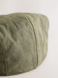 Next Vert kaki - Casquette plate en toile cirée Discount