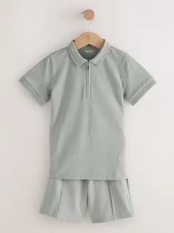 Next Vert kaki - Ensemble polo à manches courtes et short (3-16ans) Online