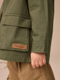 Next Vert kaki - Ensemble surchemise et T-shirt à capuche 2 pièces (3mois-7ans) Clearance