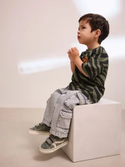 Next - Fermeture par contact Skate Trainers Vert kaki Discount