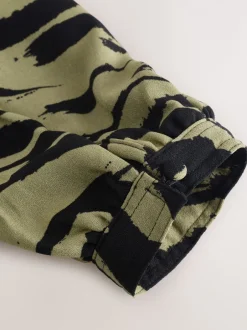 Next - Chemisier manches longues à col V Vert kaki à imprimé animal Online