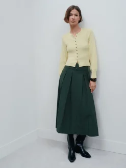 Next Vert kaki - Jupe Midi plissée