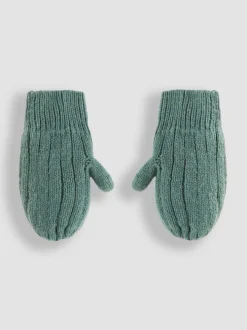 Jojo Maman Bébé Vert kaki - Mitaines en maille Discount