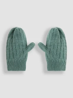 Jojo Maman Bébé Vert kaki - Mitaines en maille Discount