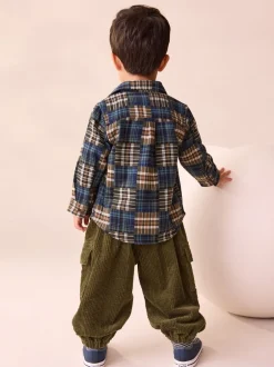 Next Vert kaki - Pantalon cargo en velours côtelé (3mths-7yrs) New