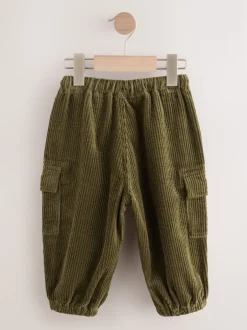 Next Vert kaki - Pantalon cargo en velours côtelé (3mths-7yrs) New