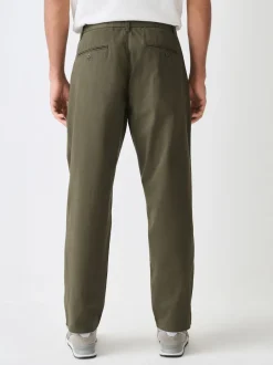 Next Vert kaki - Pantalons chinos extensibles à double pli Online