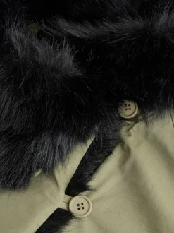 Next Vert kaki - Parka avec bordure contrastée en fausse fourrure Best