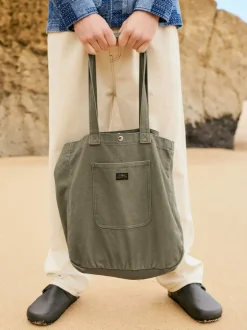 Next Vert kaki - Sac cabas en coton Discount
