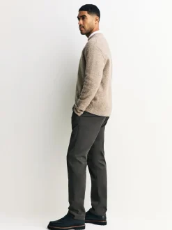 Next - Slim Fit (Slim Fit) - Pantalon chino stretch Vert kaki Discount