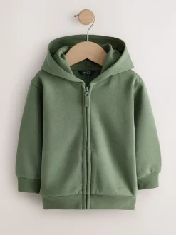 Next - Sweat à capuche zippé (3mths-7yrs) Vert kaki Clearance