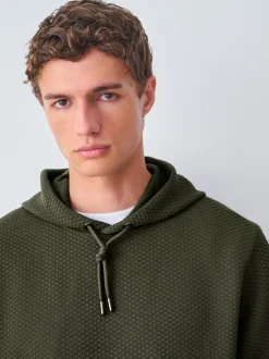 Next - Sweat à capuche texturé Vert kaki New