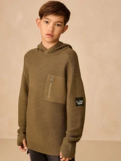 Next - Sweat-shirt à capuche en maille utilitaire (3-16ans) Vert kaki
