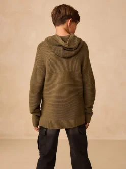 Next - Sweat-shirt à capuche en maille utilitaire (3-16ans) Vert kaki