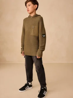 Next - Sweat-shirt à capuche en maille utilitaire (3-16ans) Vert kaki