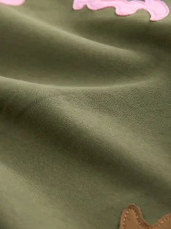 Next Vert kaki - Sweat-shirt avec détails appliqués