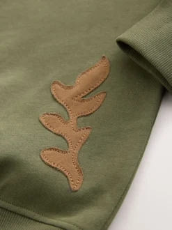 Next Vert kaki - Sweat-shirt avec détails appliqués