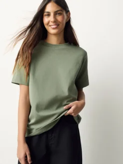 Next - T-shirt Manche courte Col ras du cou lourd Vert kaki Best