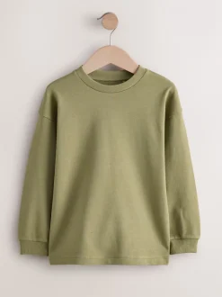 Next - T-shirt épais décontracté à manches longues (3-16ans) Vert kaki Hot