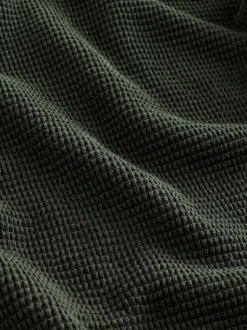 Next Vert kaki - Uni - Pull N.Premium Coupe classique en Coton riche à Texture haut de gamme à col zippé