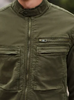 Next Vert kaki - Veste zippée doublée de peau de mouton Online