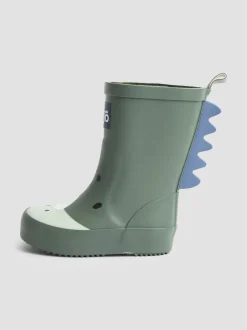 Jojo Maman Bébé Vert kaki motif dinosaure - Bottes de pluie Character Outlet