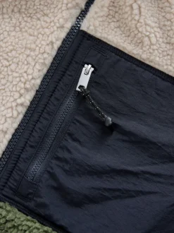 Next Vert kaki/écru neutre - Polaire color block à entonnoir zippée Hot