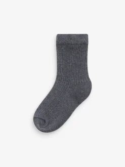 Next Vert kaki/gris - Paquet de chaussettes en coton riche à fines côtes 7 Sale