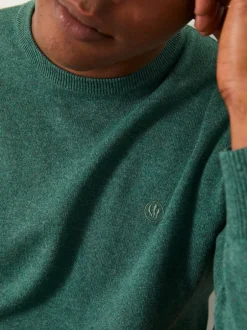 Fat Face Vert émeraude - Pull FatFace en maille à Col rond Online