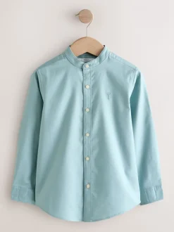 Next Vert minéral - Chemise Oxford à manches longues et Col mao (3-16ans) Clearance