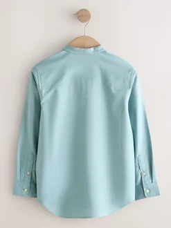Next Vert minéral - Chemise Oxford à manches longues et Col mao (3-16ans) Clearance