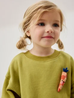 Next Vert motif carrot - Robe sweat à jupe en maille (3mois7ans) Hot
