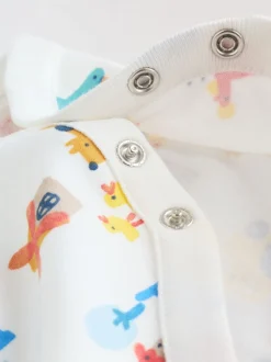 Next Vert motif ferme - Lot de 5 bodies bébé à manches courtes