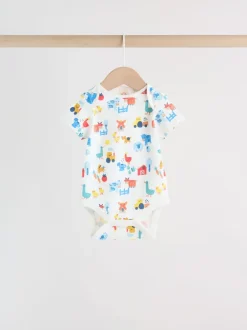 Next Vert motif ferme - Lot de 5 bodies bébé à manches courtes