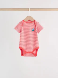 Next Vert motif ferme - Lot de 5 bodies bébé à manches courtes