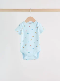 Next Vert motif ferme - Lot de 5 bodies bébé à manches courtes