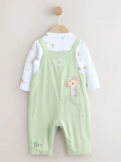 Next Vert motif safari Animal - Ensemble salopette et body en sergé pour bébé (0mths-2yrs) Outlet