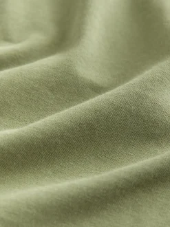 Next - Ajustement régulier - T-shirt Essential Col rond en coton Vert mousse Outlet