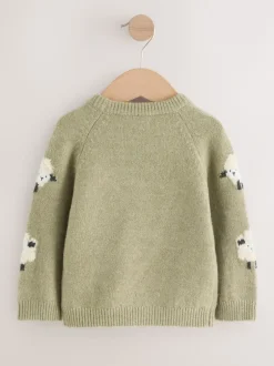 Next Vert mouton - Pull col rond en maille (3mois-7ans) Best