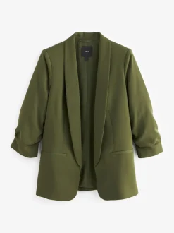 Next - Blazer décontracté à manches froncées Vert olive