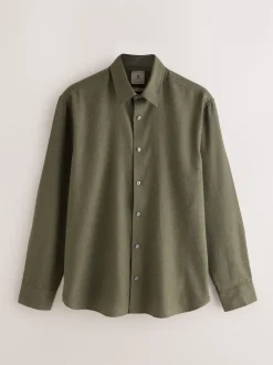 Next Vert olive - Chemise élégante douce au toucher à manches longues Outlet