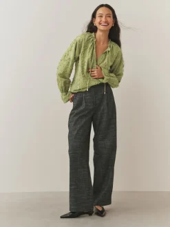 Next Vert olive - Chemisier Tufty en jacquard à manches longues New