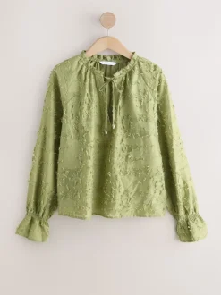Next Vert olive - Chemisier Tufty en jacquard à manches longues New