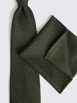 MOSS - Cravate Grenadine Vert olive Online