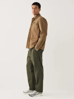 Next Vert olive - Pantalons chinos extensibles plissés simples Clearance
